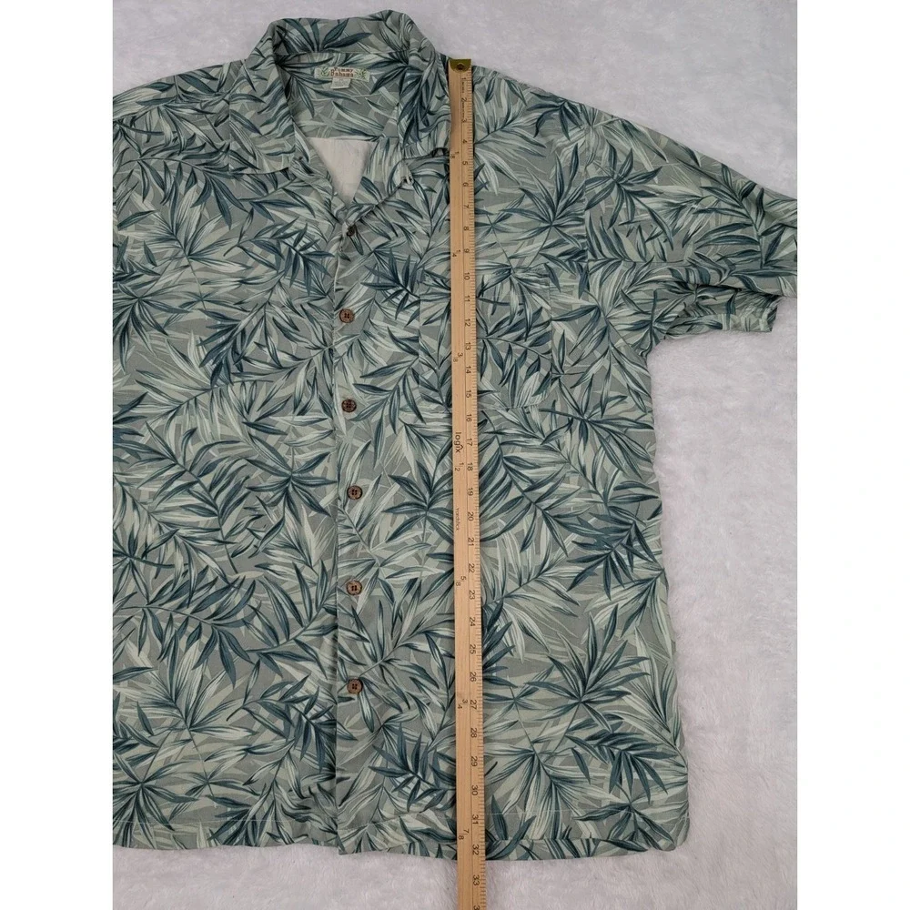 Tommy Bahama Silk‎ Shirt Men's Size XXL Short Sleeve Bamboo Leaf Print *Read